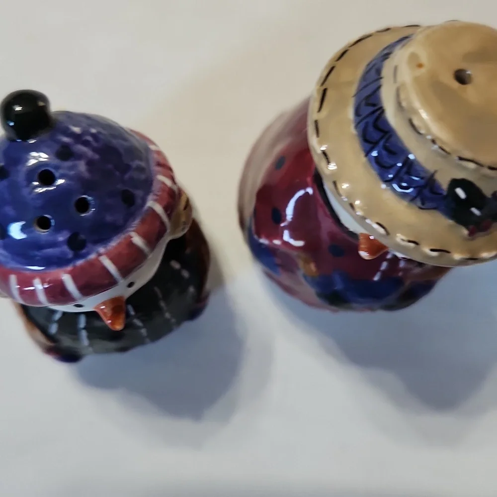 Ceramic Snowman Salt and Pepper Shakers